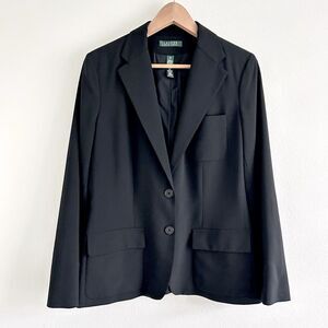 Lauren Ralph Lauren Womens Size 10 Black Wool Blazer FLAW